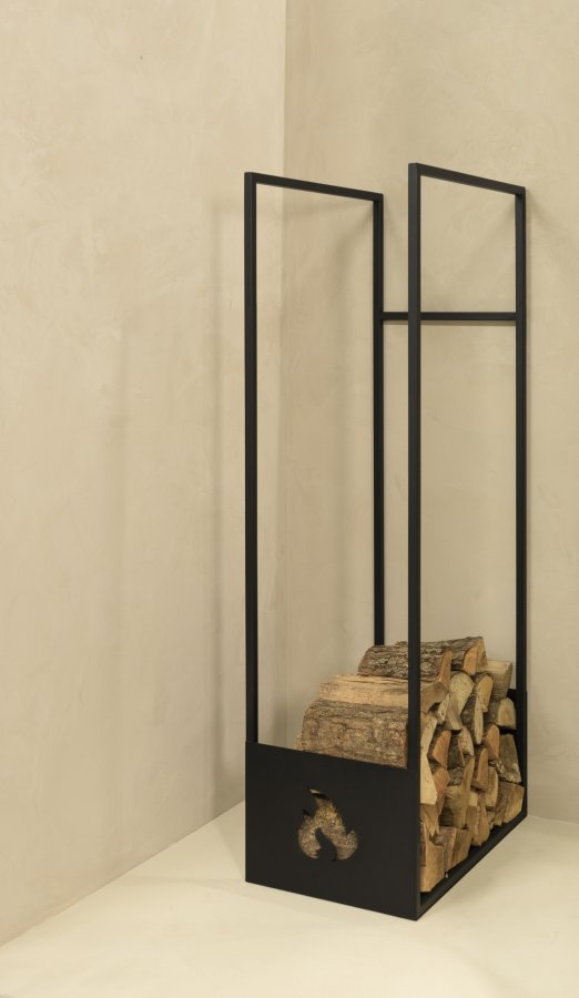 SPINDER DESIGN Lumber Locker L, opbevaring til brnde - sort stl