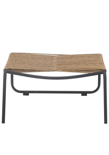 BLOOMINGVILLE Boel liggestol, m. taburet og pude - natur flet og sort metal