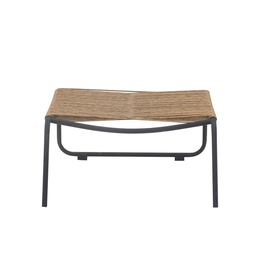 BLOOMINGVILLE Boel liggestol, m. taburet og pude - natur flet og sort metal