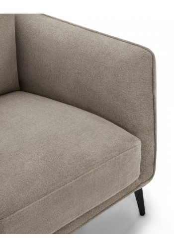 Selena 2 pers. sofa - camel brun stof og sort metal