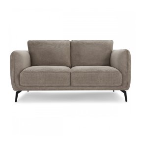Selena 2 pers. sofa - camel brun stof og sort metal