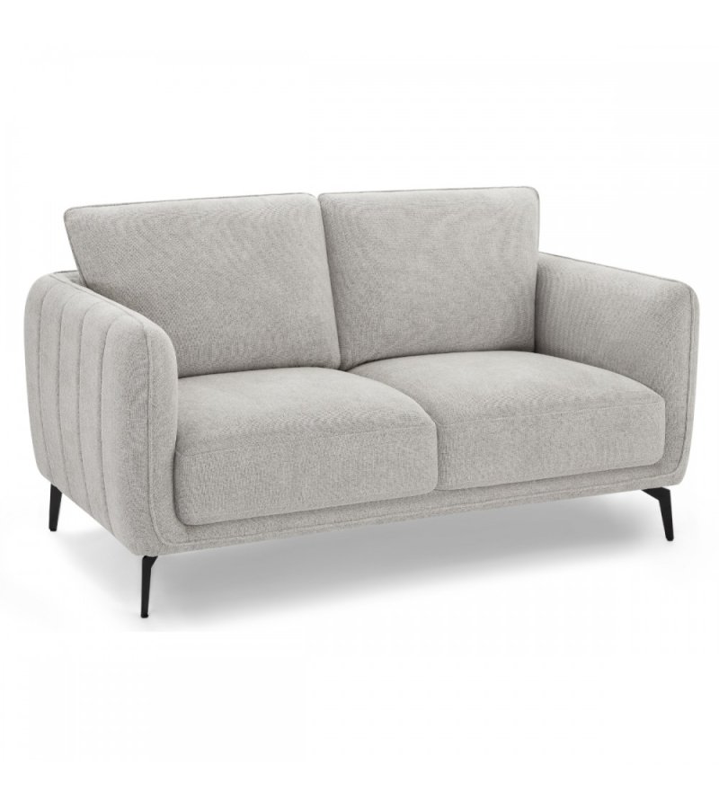 Selena 2 pers. sofa - gr stof og sort metal