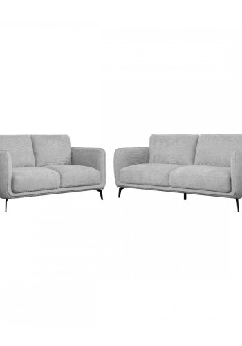 Selena 2 pers. sofa - gr stof og sort metal