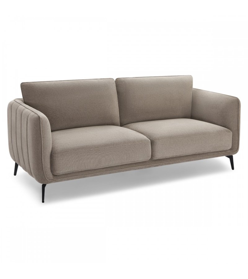 Selena 3 pers. sofa - camel brun stof og sort metal