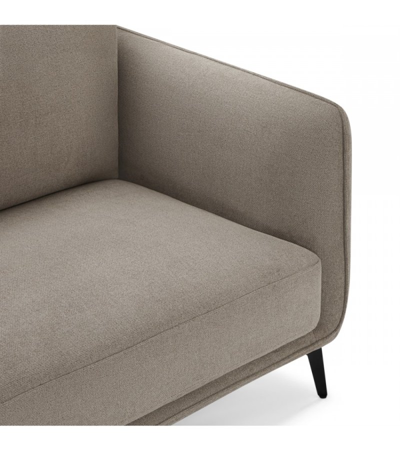 Selena 3 pers. sofa - camel brun stof og sort metal