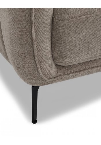 Selena 3 pers. sofa - camel brun stof og sort metal