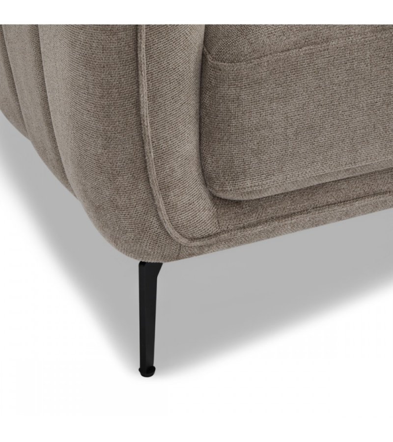 Selena 3 pers. sofa - camel brun stof og sort metal