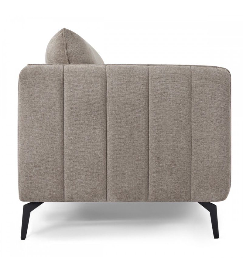 Selena 3 pers. sofa - camel brun stof og sort metal