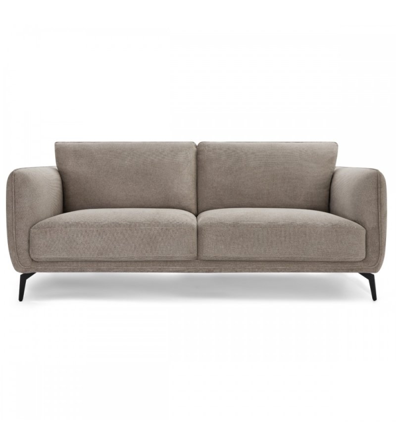 Selena 3 pers. sofa - camel brun stof og sort metal