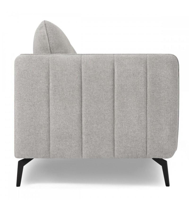 Selena 3 pers. sofa - gr stof og sort metal