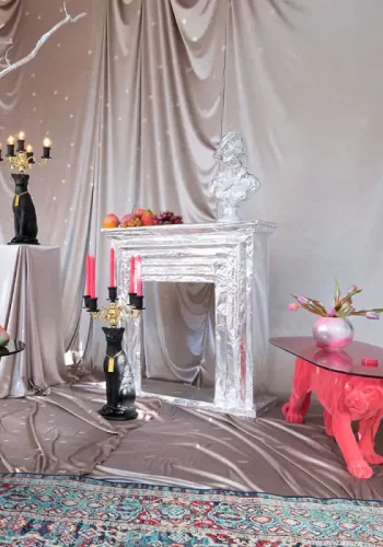 BOLD MONKEY Dope as hell sofabordet - rgsort glas og pink panter harpiks (90x40)