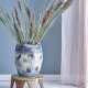 BLOOMINGVILLE Nienna vase - bl, hvid og brun stentj