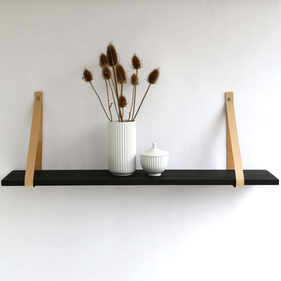 NocNoi Harre Vig vghylde - sort olieret egetr m. natur lderstrop, 50-100