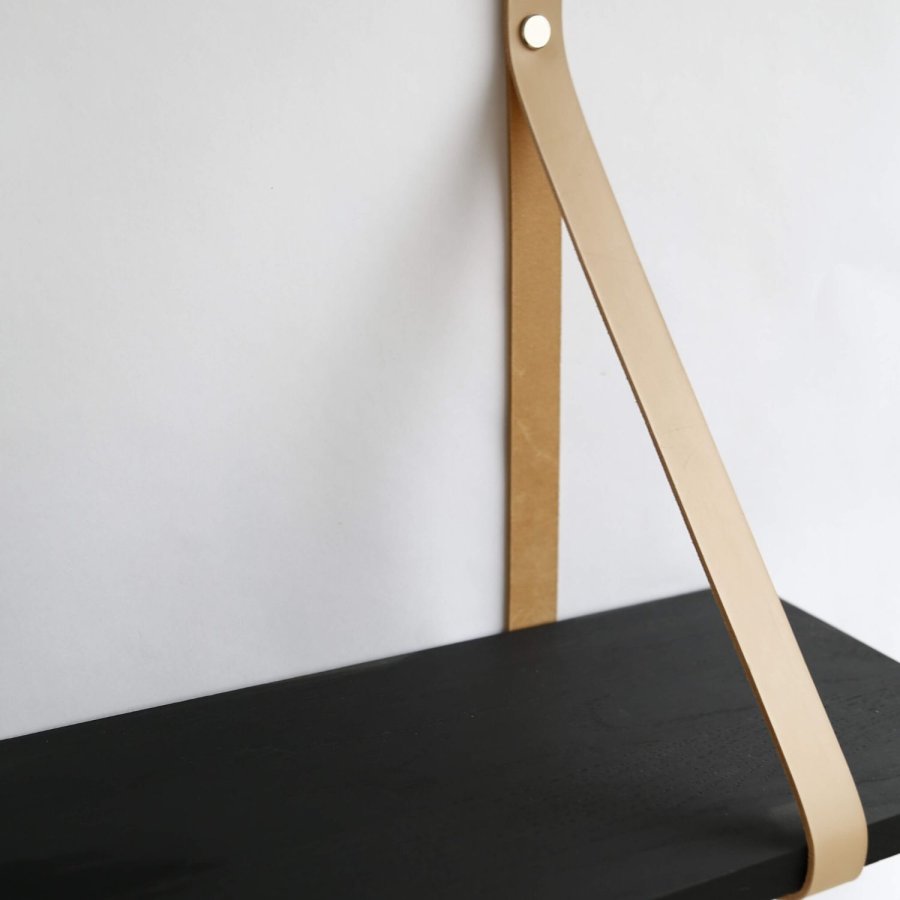 NocNoi Harre Vig vghylde - sort olieret egetr m. natur lderstrop, 50-100