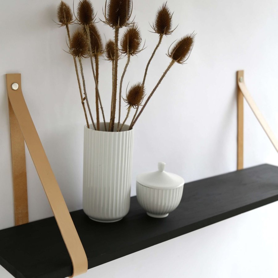 NocNoi Harre Vig vghylde - sort olieret egetr m. natur lderstrop, 50-100