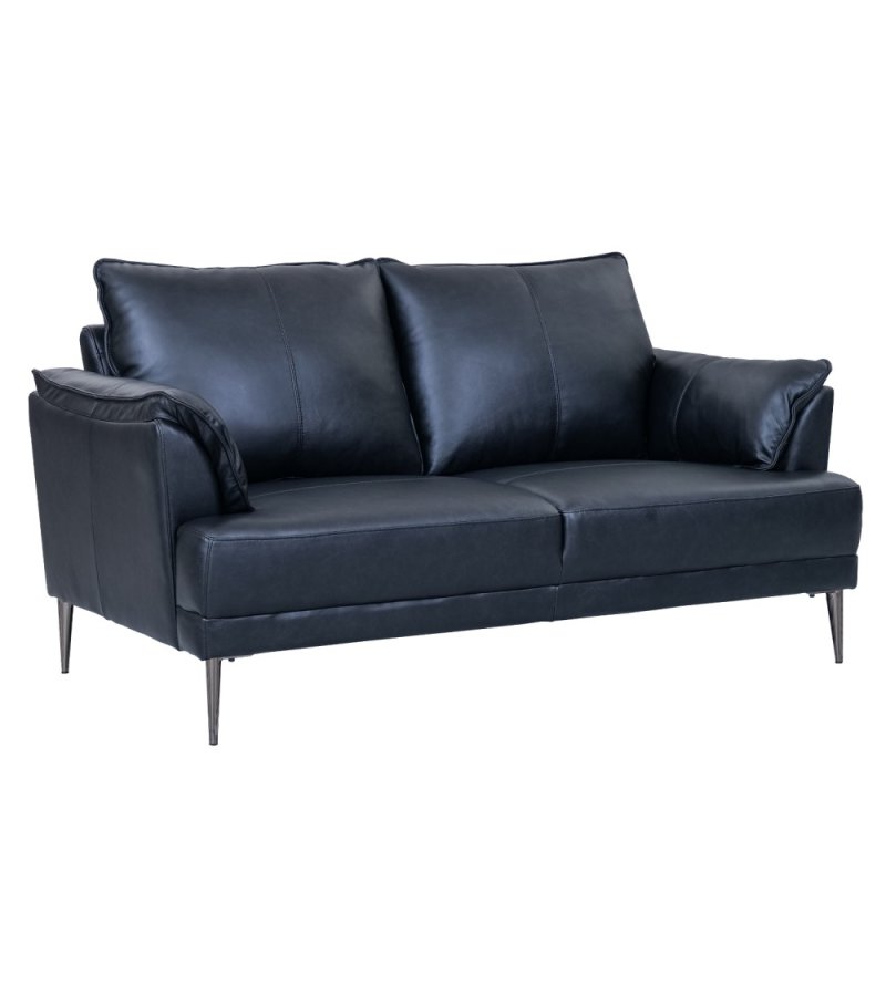 Soul 2 pers. sofa - sort semianilin lder og sort metal