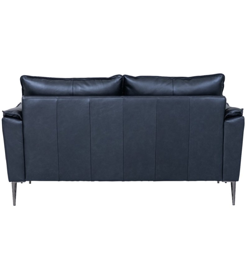 Soul 2 pers. sofa - sort semianilin lder og sort metal