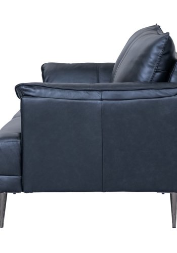 Soul 2 pers. sofa - sort semianilin lder og sort metal