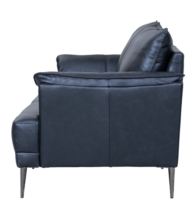 Soul 2 pers. sofa - sort semianilin lder og sort metal