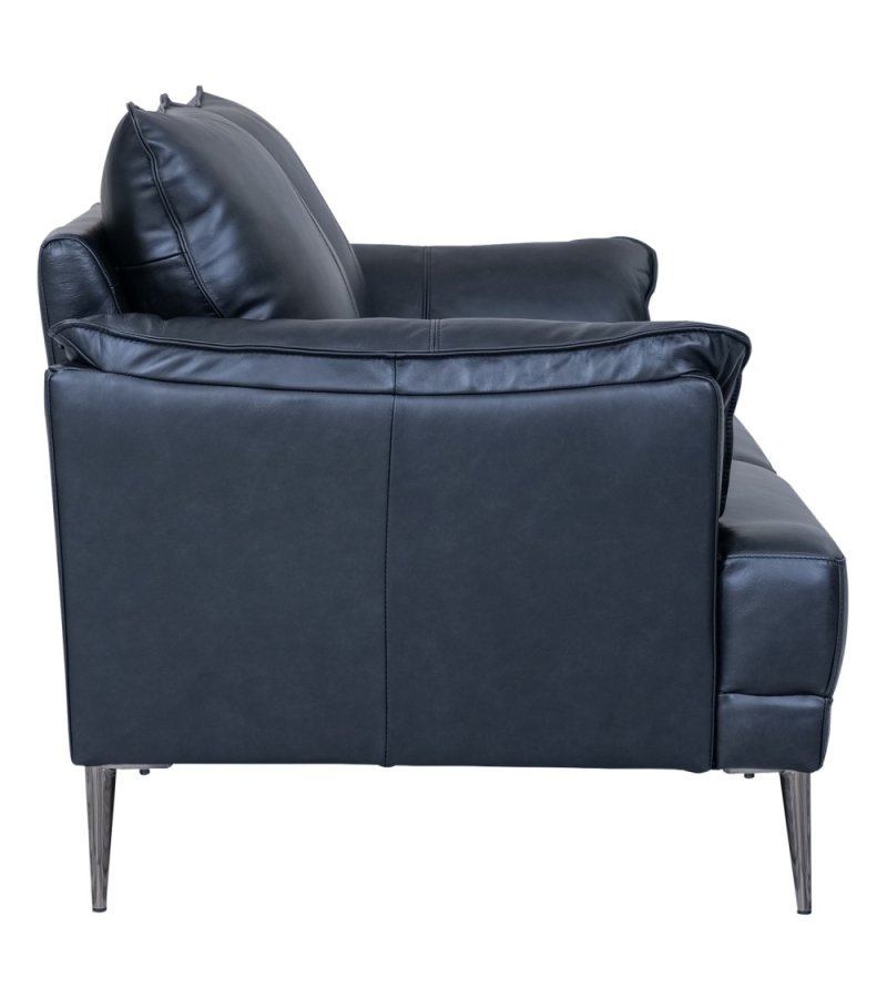 Soul 2 pers. sofa - sort semianilin lder og sort metal