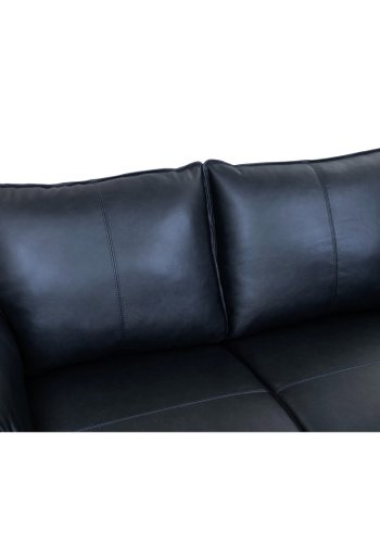 Soul 2 pers. sofa - sort semianilin lder og sort metal