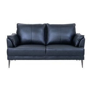 Soul 2 pers. sofa - sort semianilin lder og sort metal