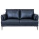 Soul 2 pers. sofa - sort semianilin lder og sort metal
