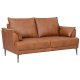 Soul 2 pers. sofa - lysebrun semianilin lder og sort metal