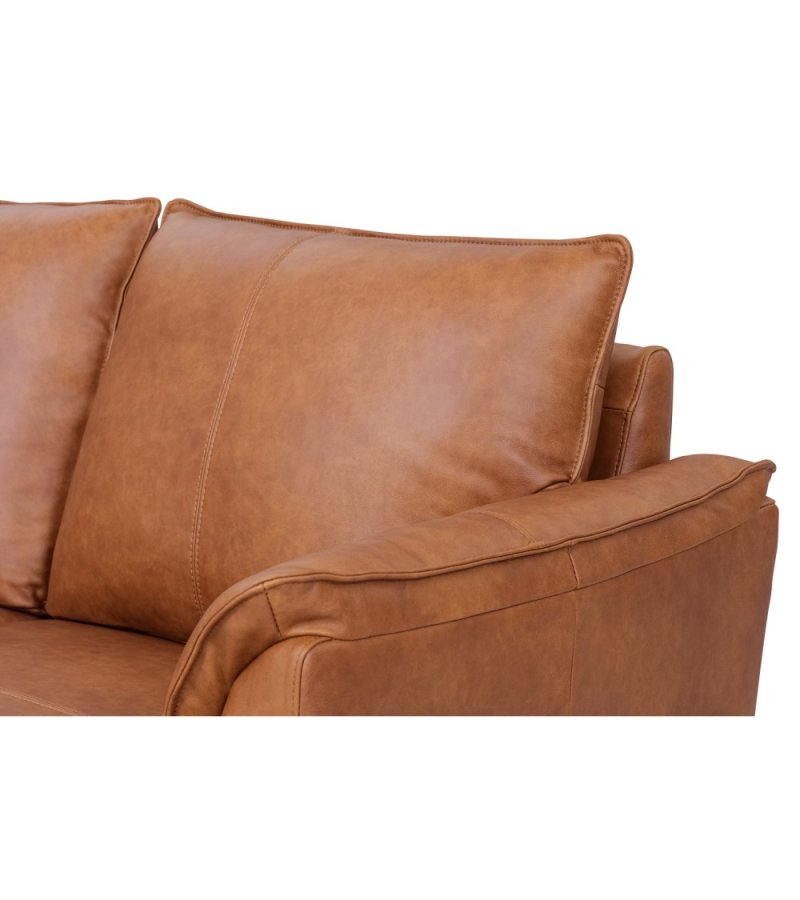 Soul 2 pers. sofa - lysebrun semianilin lder og sort metal