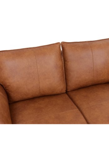 Soul 2 pers. sofa - lysebrun semianilin lder og sort metal