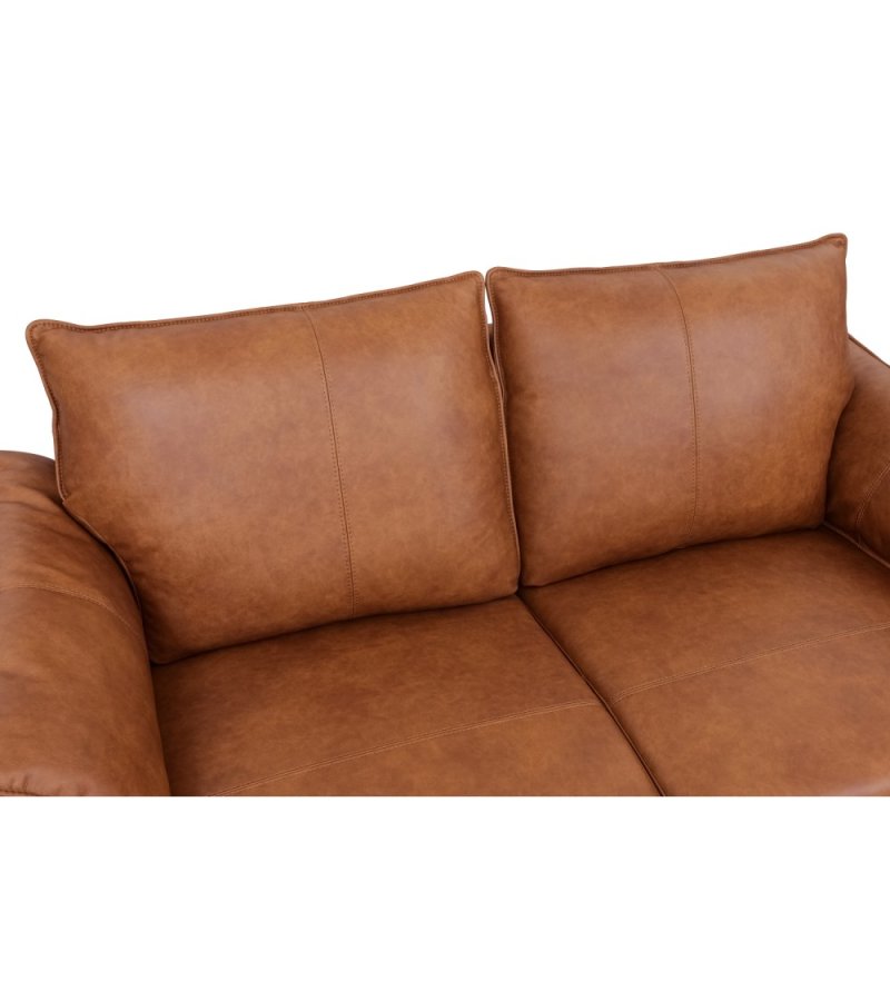 Soul 2 pers. sofa - lysebrun semianilin lder og sort metal