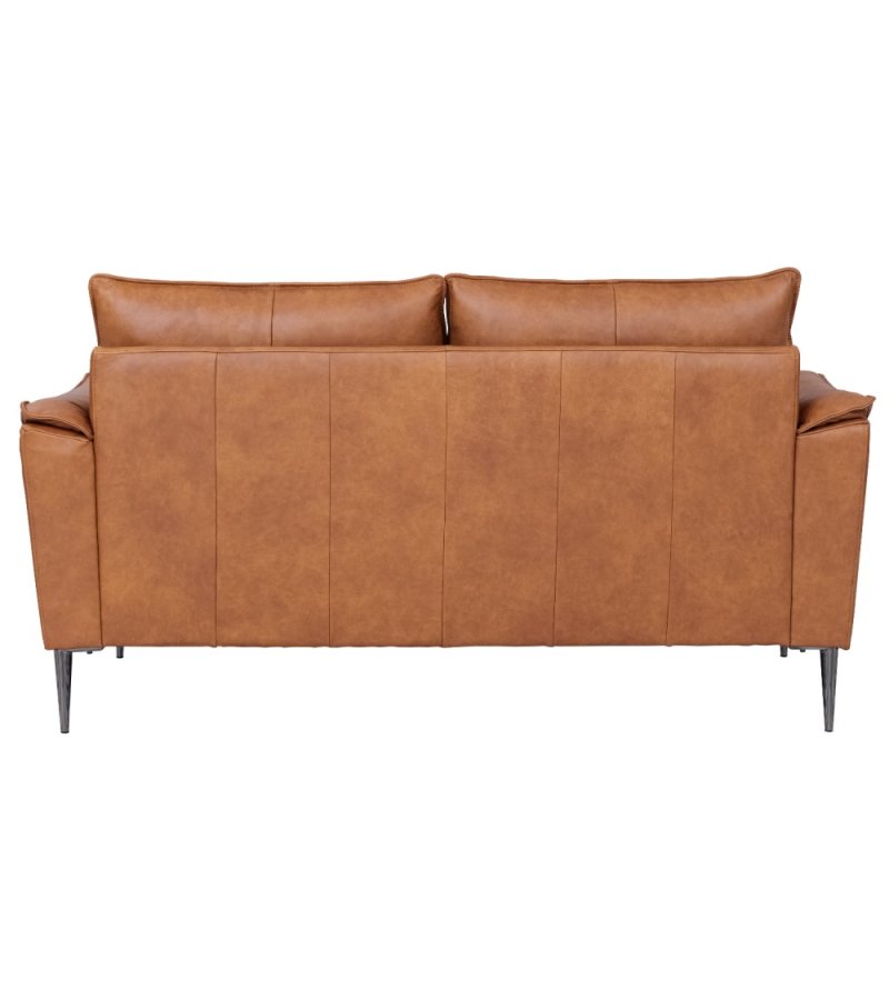 Soul 2 pers. sofa - lysebrun semianilin lder og sort metal