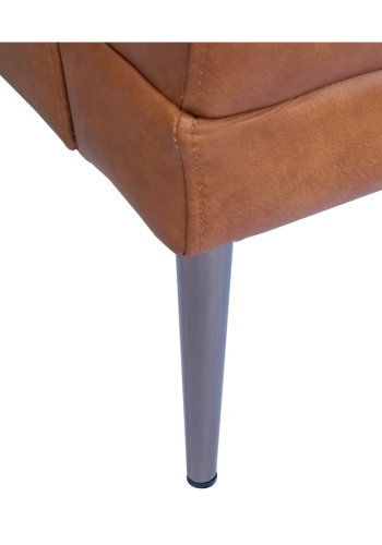 Soul 2 pers. sofa - lysebrun semianilin lder og sort metal