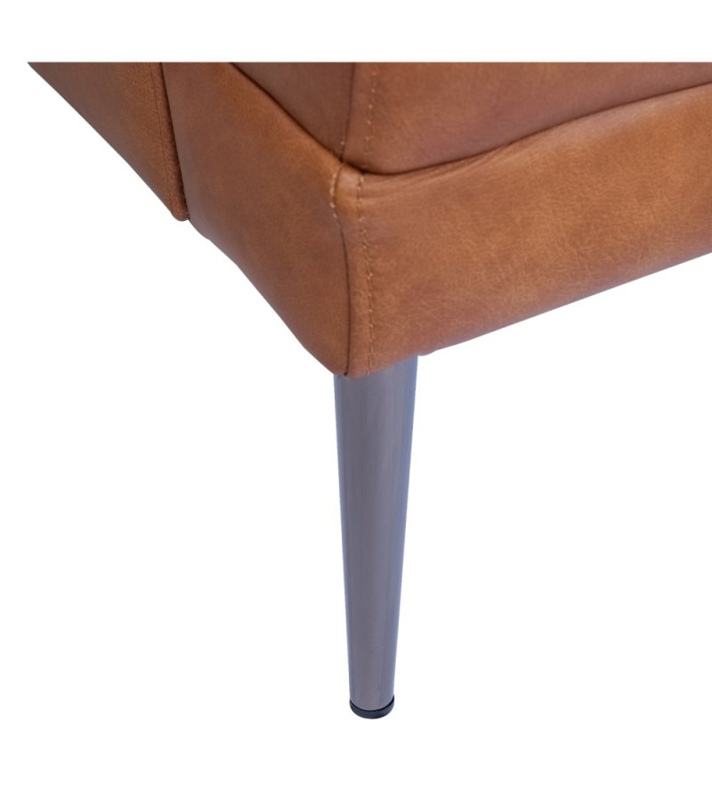 Soul 2 pers. sofa - lysebrun semianilin lder og sort metal