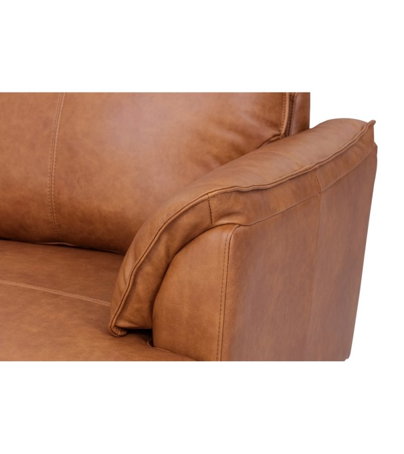 Soul 2 pers. sofa - lysebrun semianilin lder og sort metal