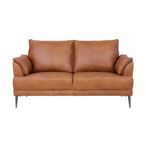 Soul 2 pers. sofa - lysebrun semianilin lder og sort metal