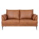 Soul 2 pers. sofa - lysebrun semianilin lder og sort metal