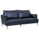 Soul 3 pers. sofa - sort semianilin lder og sort metal