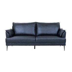 Soul 3 pers. sofa - sort semianilin lder og sort metal