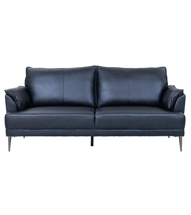 Soul 3 pers. sofa - sort semianilin lder og sort metal