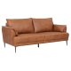 Soul 3 pers. sofa - lysebrun semianilin lder og sort metal