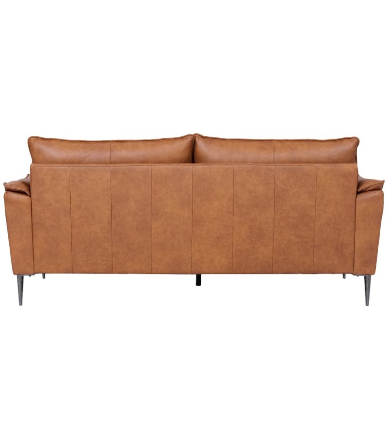 Soul 3 pers. sofa - lysebrun semianilin lder og sort metal