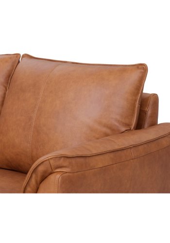 Soul 3 pers. sofa - lysebrun semianilin lder og sort metal