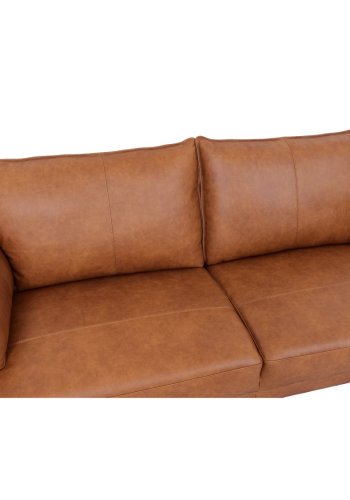 Soul 3 pers. sofa - lysebrun semianilin lder og sort metal