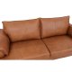 Soul 3 pers. sofa - lysebrun semianilin lder og sort metal