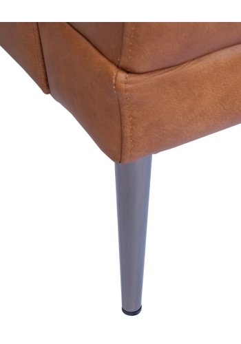 Soul 3 pers. sofa - lysebrun semianilin lder og sort metal