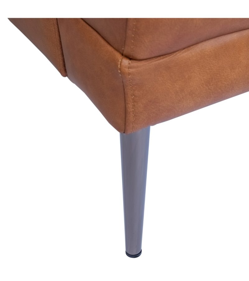 Soul 3 pers. sofa - lysebrun semianilin lder og sort metal