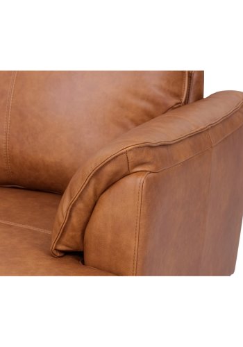 Soul 3 pers. sofa - lysebrun semianilin lder og sort metal