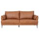 Soul 3 pers. sofa - lysebrun semianilin lder og sort metal