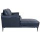 Soul sofa, m. venstre chaiselong - sort semianilin lder og sort metal